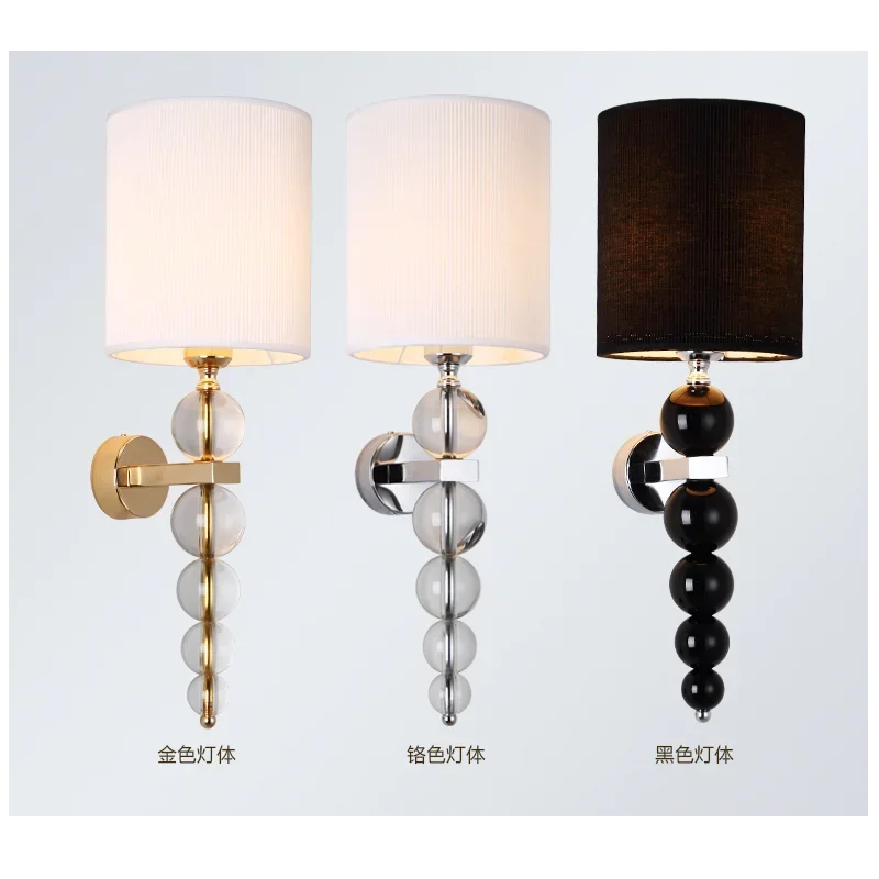 Simples Modern Bedside Lamp, Crystal Wall Lamp, KTV, Hotel, Foyer, Lobby, Sala, Corredor, Corredor, Quarto