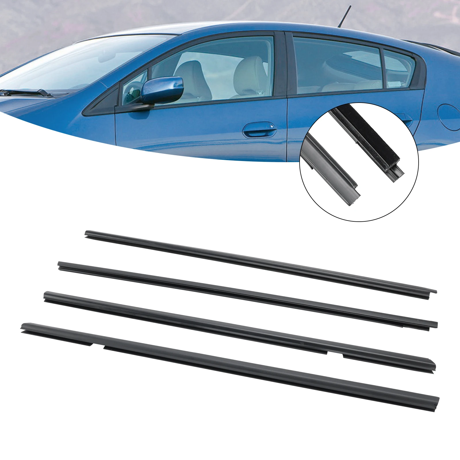 Artudatech 4PCS Outside Window Moulding Weatherstrip For Honda Insight 2010 2011 2012 2013 2014