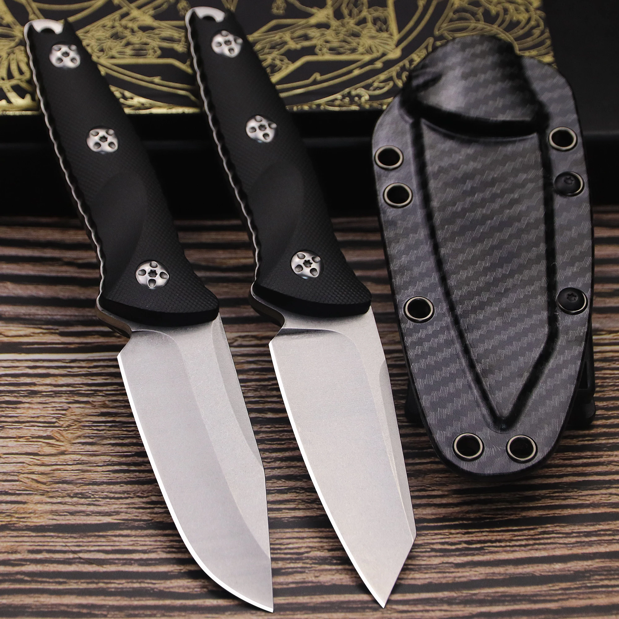 USA M390 outdoor hunting knife + scabbard, all-in-one jungle hunting knife, outdoor EDC survival knife - view 2