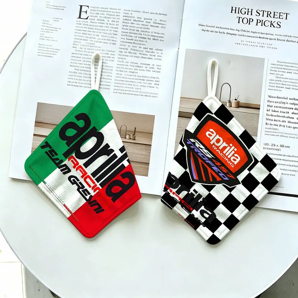 A-ApriliaS Logo Polyester Cotton Hanging Kitchen Towel, Soft Hand Wiping Towel, Reusable For Kitchen Bathroom Home