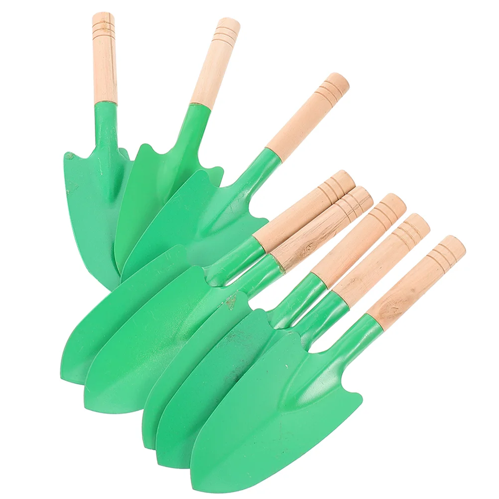 8 Pcs Garden Trowel Wooden Handle Tool Shovels for Gardening Mini Green Small Child