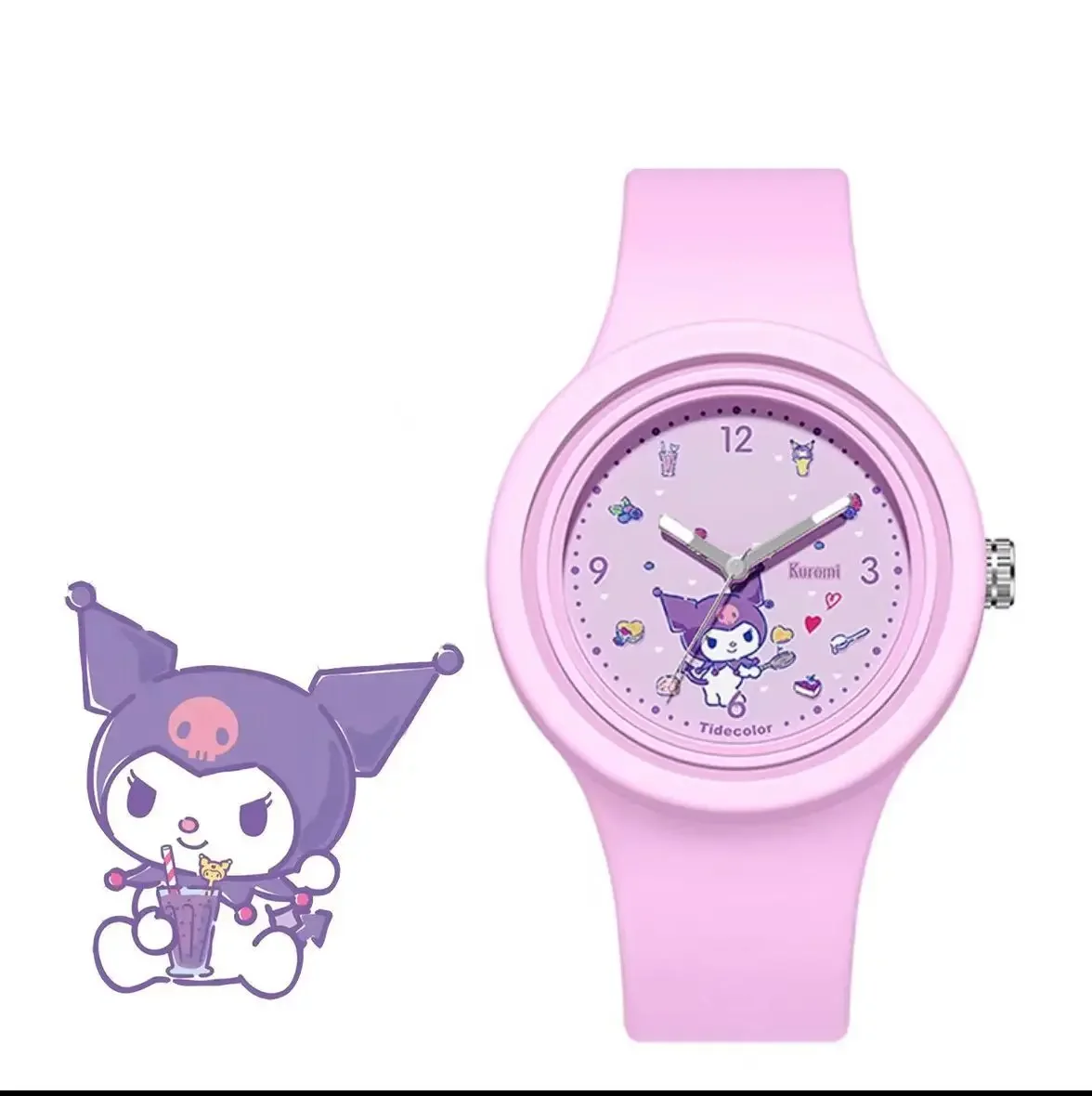 Sanrio Hello Kitty Watch Kuromi Cinnamoroll Silicone Strap Quartz Casual Cartoon Melody WristWatch Girls Children Birthday Gifts