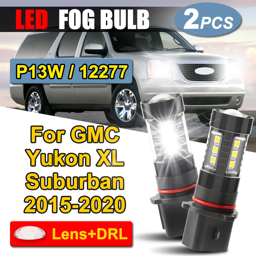 

2PCS P13W Super Bright Daytime Running Light 3400LM Small Lights 60W Plug And Play 12V For GMC Yukon XL Suburban 2015-2020