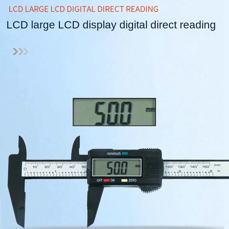 FGHGF-Pied à coulisse numérique en plastique, conversion MeaccelerFraction en pouces, règle de bijoux numérique 0-150mm, pied à coulisse de jeu