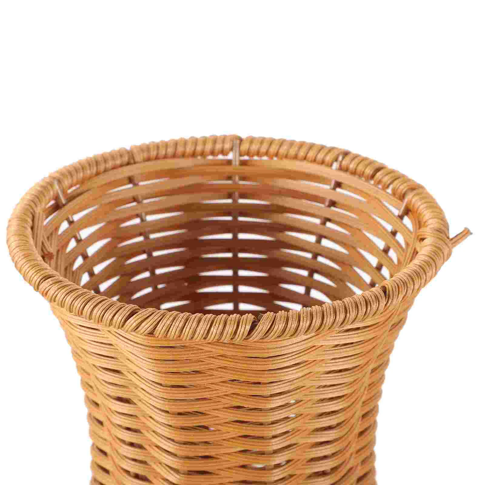 Large Floor Vase Rattan Basket Flower Insert Craft Plant Pot Tall Fake Plastic Office Vases for Flowers