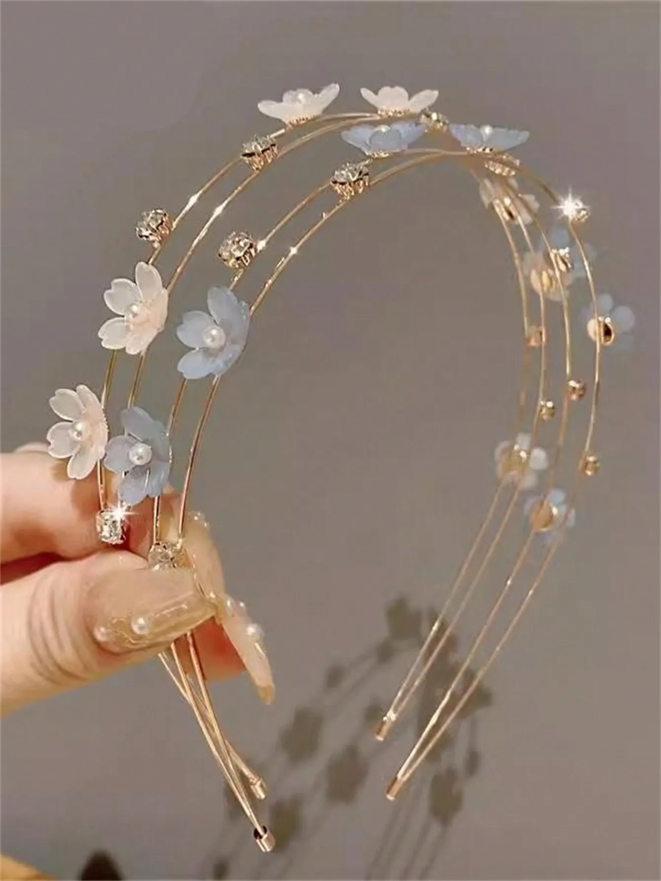 1 simple temperament out fine flower Double-layer hairband summer new exquisite hair accessories headwear