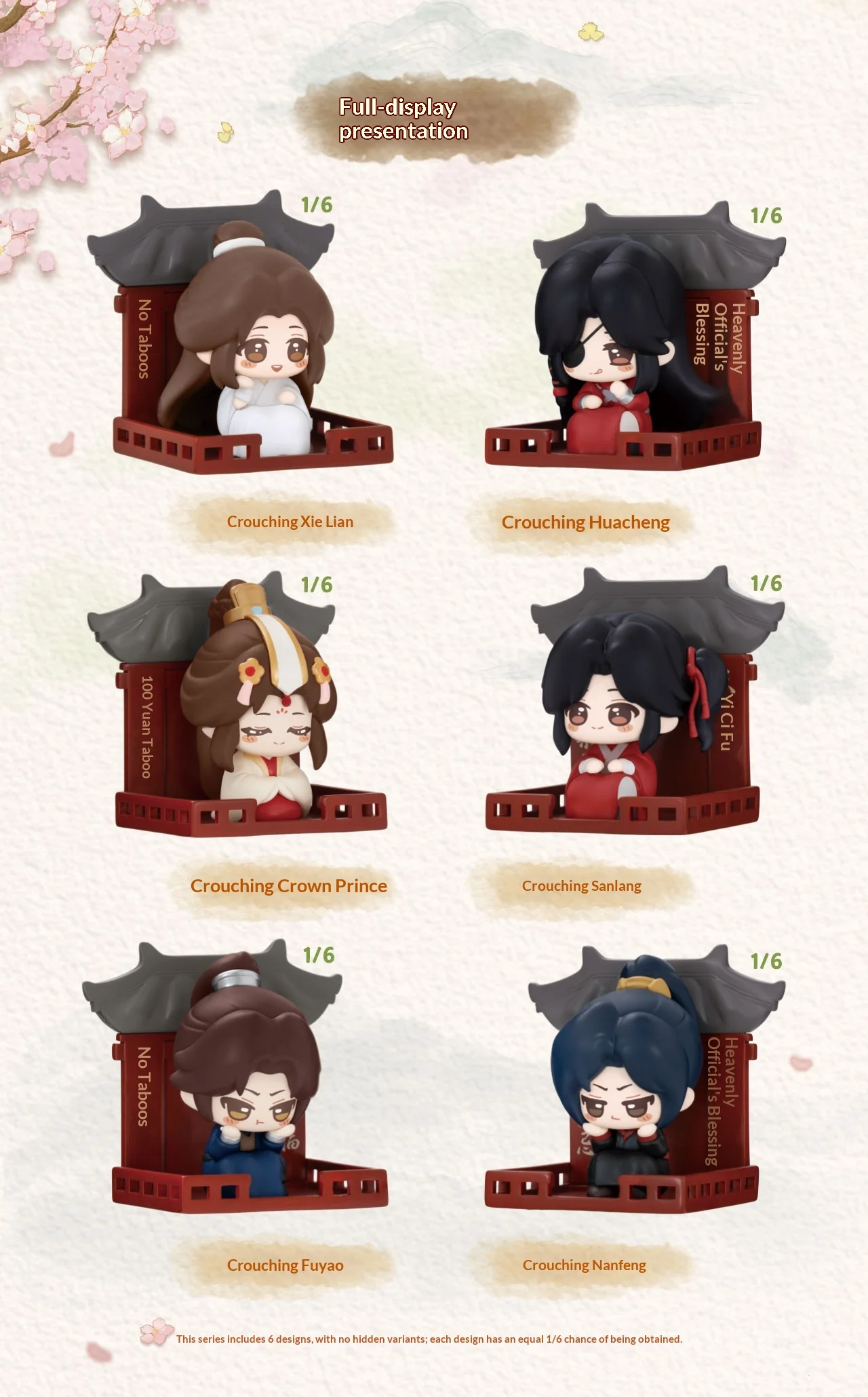 Echte Heaven Official's Blessing Squatting Blind Box Magnetische Anime-Figur Kühlschrankmagnet Xie Lian Hua Cheng Halloween-Geschenk Spielzeug – Detail 9