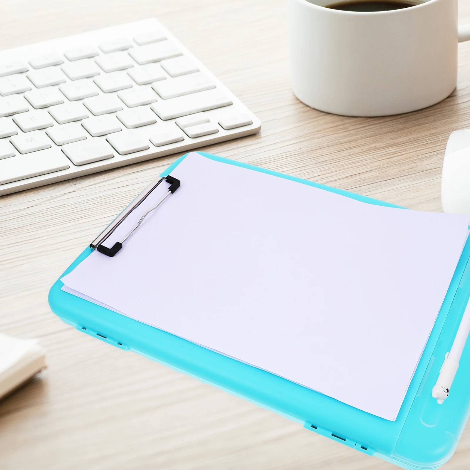 

File Holder Plastic Document Box Folding File Storage Case Clipboard Stationery Organizer Paper Storage Box Document Holder