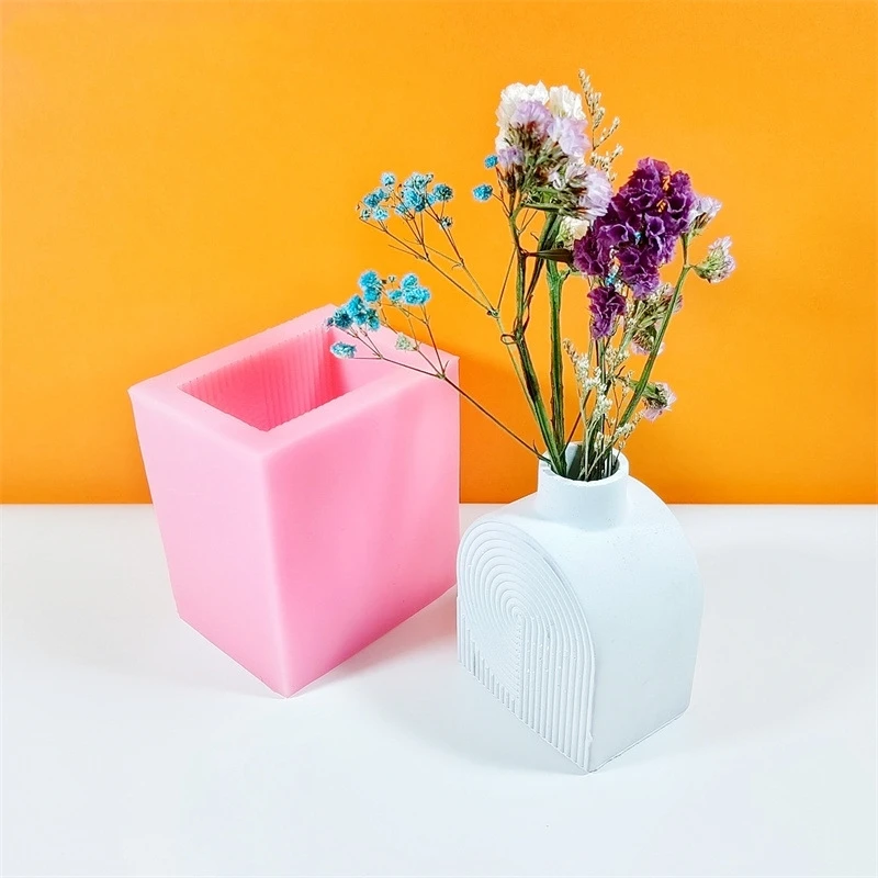 DIY Epoxy Resin Silicone Vase Mould Face Flower Pot Concrete Gypsum Clay Pouring Silicone Mould Home Gardening Decoration Gift