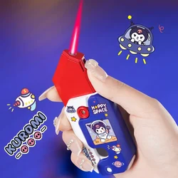 Sanrio Hello Kitty Kuromi Cinnamoroll Anime Cartoon Carrot Knife Straight Towards Lighter Red Flame Windproof Cigarette Lighter