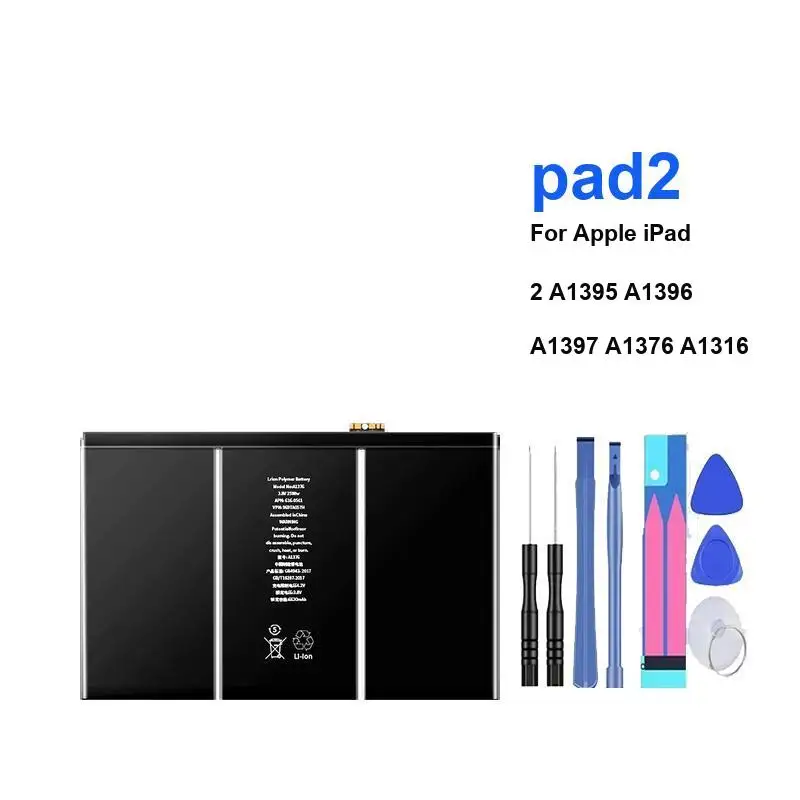 

Tablet Battery Fast Shipping Pad2 For Apple Ipad 2 A1395 A1396 A1397 A1376 A1316 6930Mah