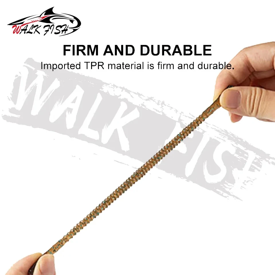 WALK FISH Stick Worm 4.3g 68mm 10pcs Ned Rig Soft TPR Floating Bait Soft Fishing Lure Bass Carp Bait Finesse Artificial Lures