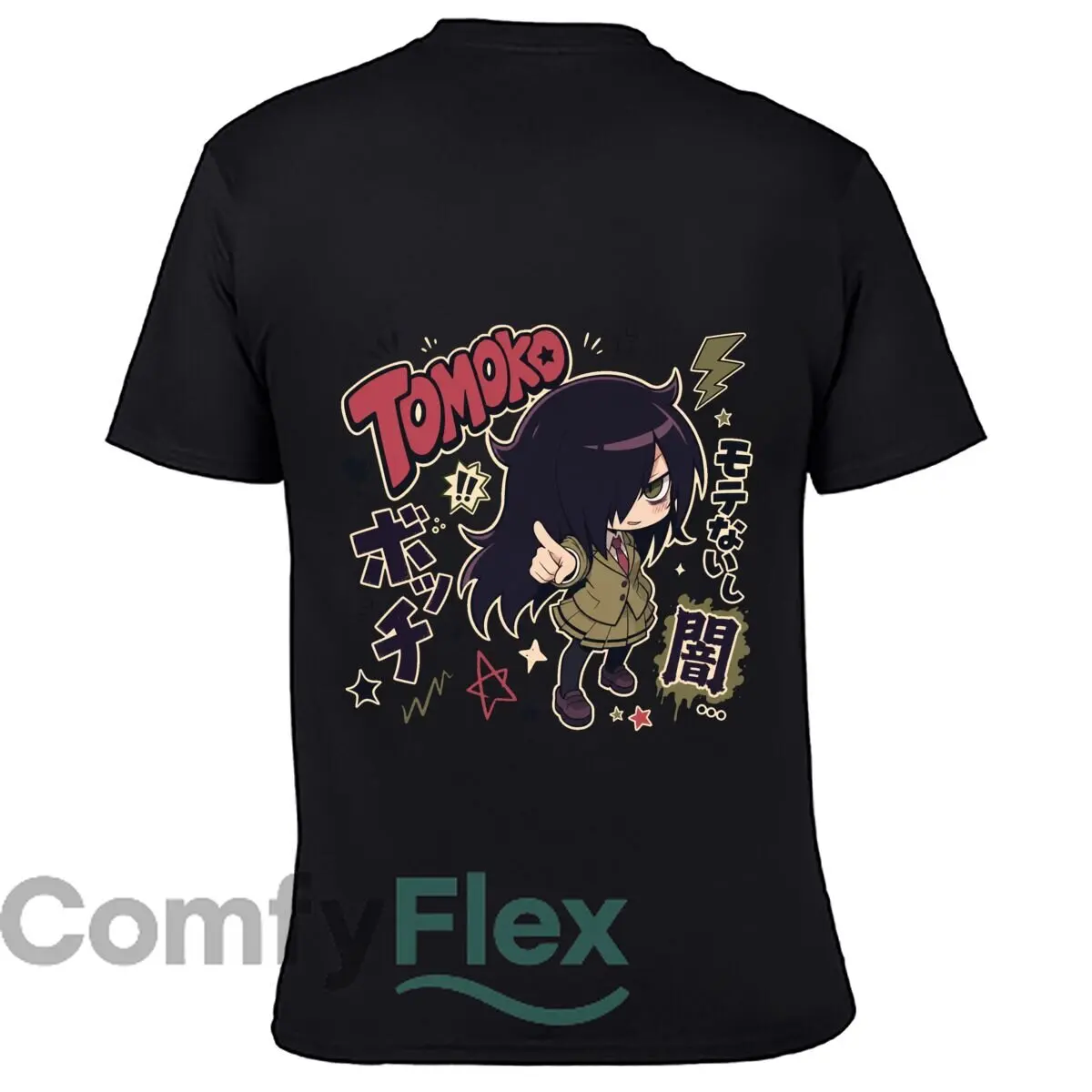 Niedliches Anime Tomoko Attitude Grafik-T-Shirt im Vintage-Look, locker geschnitten – Detail 2