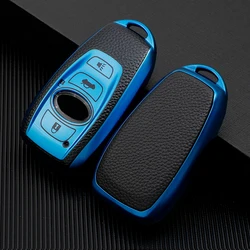 Leather Key Case Fob For Subaru Legacy Impreza Forester XV BRZ WRX Levorg Keyless Remote Key Cover Shell 2017 2018 2019