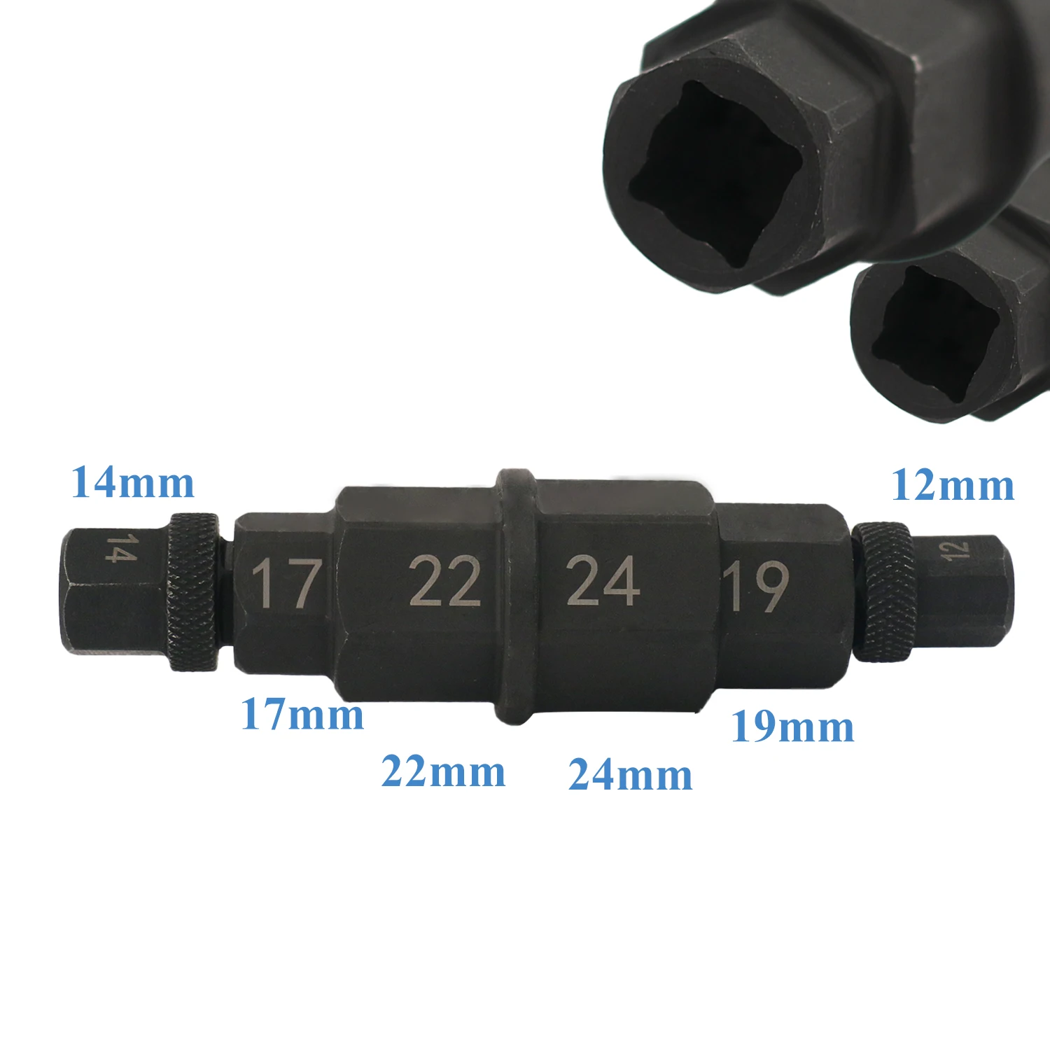 6 IN 1 Hex Axle Tool for Motorcycle Front Axle Wheel Allen Socket Spindle Tool 12mm, 14mm, 17mm, 19mm, 22mm, 24mm