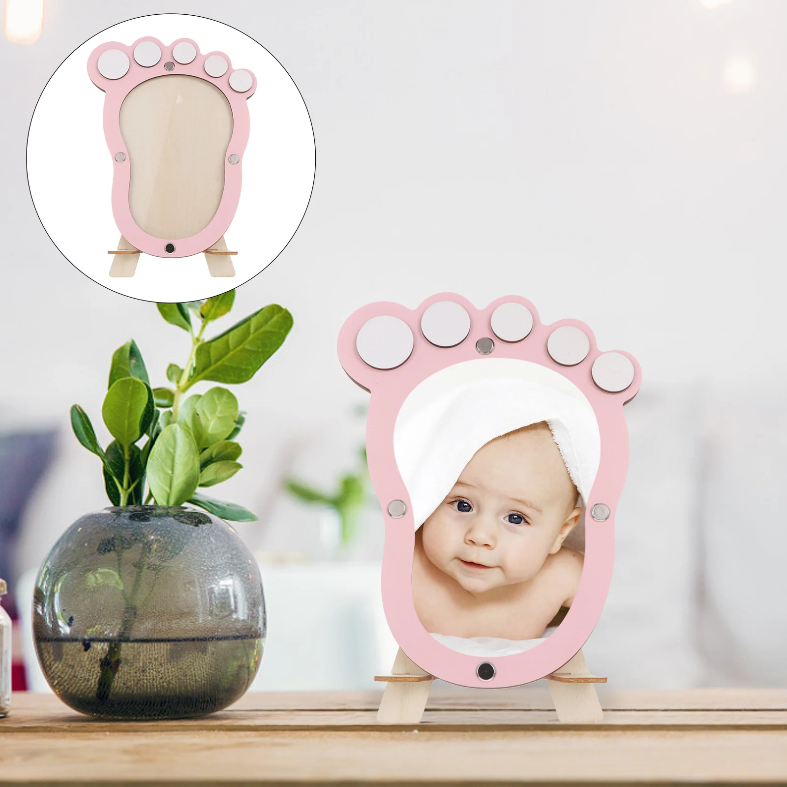 

1Pcs Baby Growth Footprint Photo Frame Newborn Baby Keepsake Capture First Year Growth Moments Newborn Photo Frame