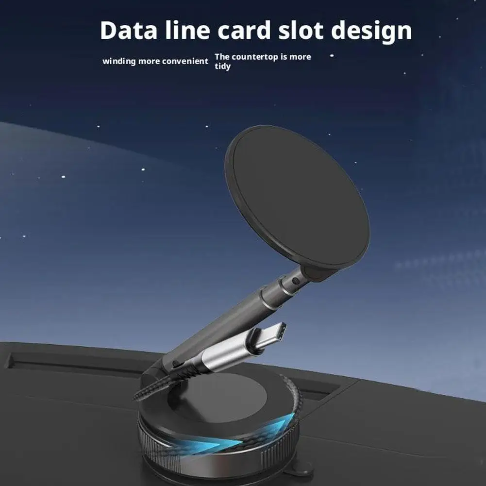 

360° Rotation Magnetic Vacuum Adsorption Intelligent Arm Mount Dashboard holder Magnetic Retractable Car Windshield phone Q8Q7