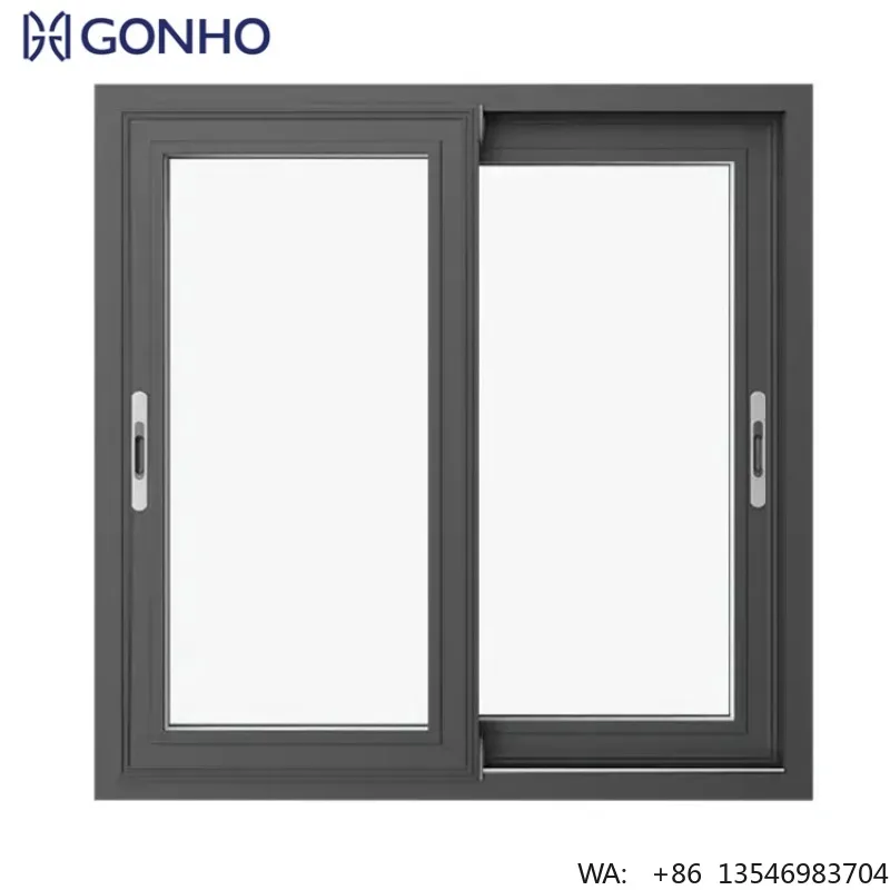 

China Top Window Manufacture Glass Black Windows Hurricane Impact Aluminum Sliding Window