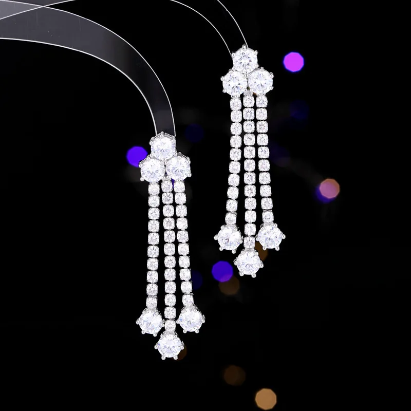 

Heavy Industry earrings for women's design, slightly inlaid with zirconium, elegant and refined evening dress earrings