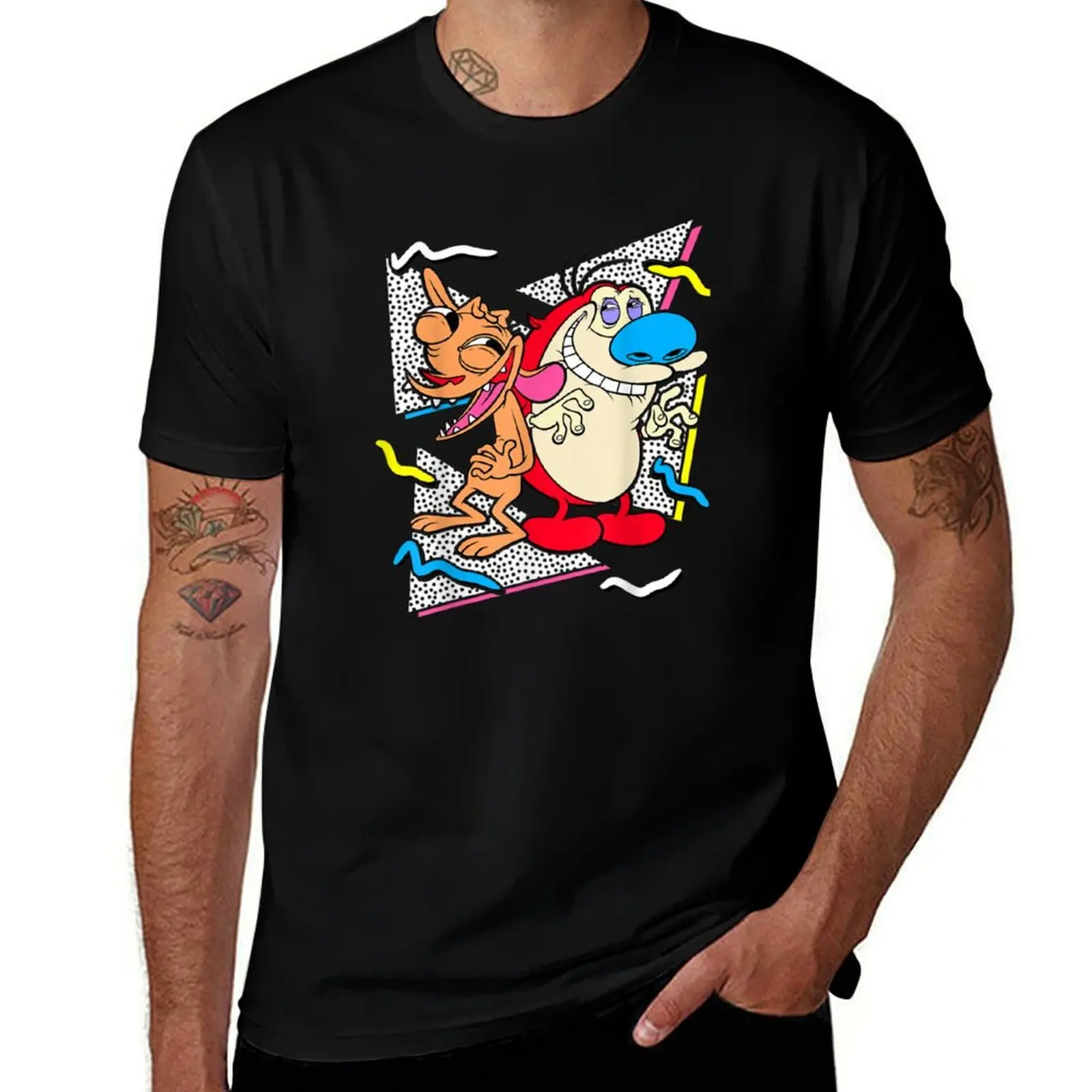 Nickelodeon Ren And Stimpy T-Shirt anime t shirts Luxury man customs plain black t shirts men