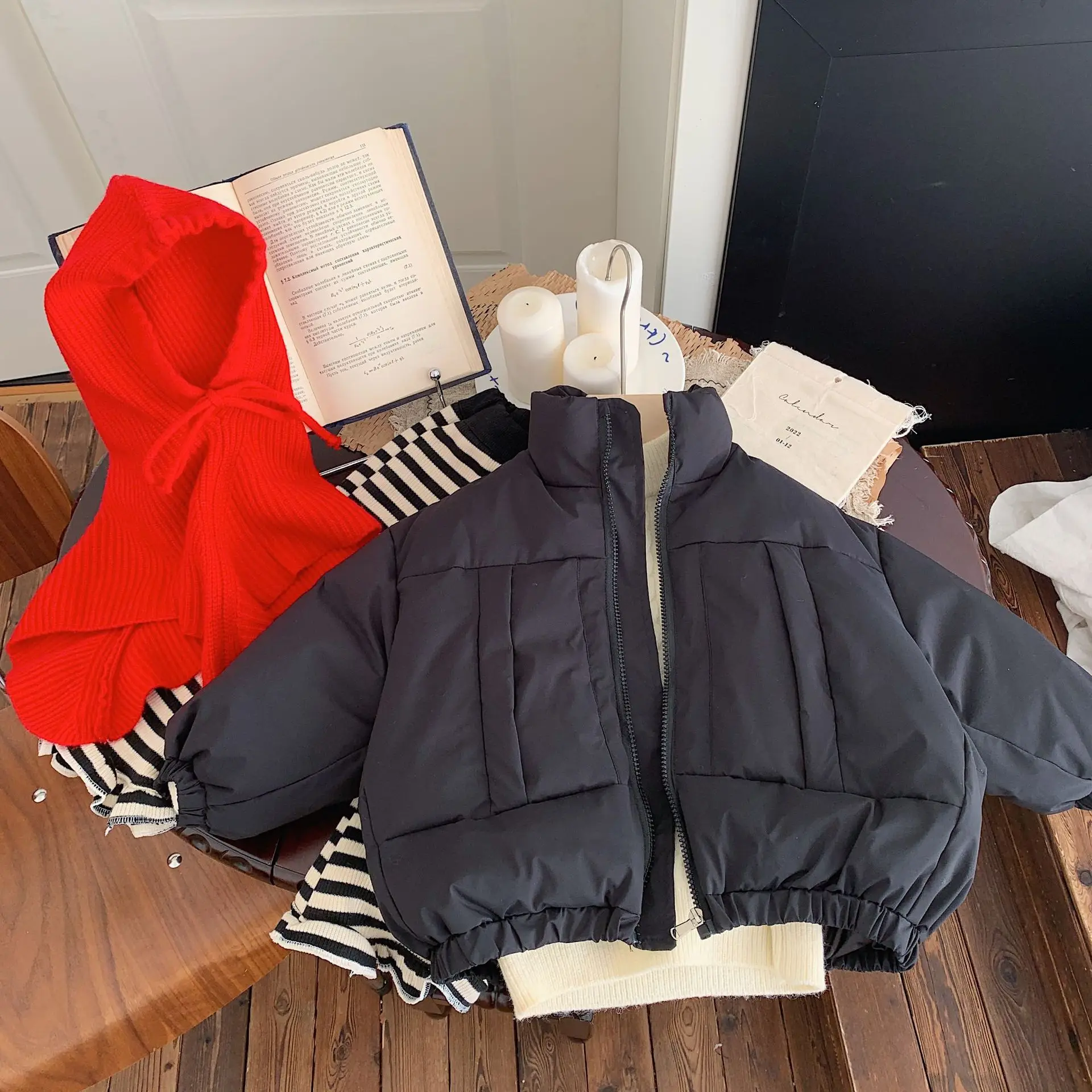 Girls Coat Winter Children Thickened Down Jacket Boys and Girls Baby Foreign Style Short Coat Korean Simple Style Fashion