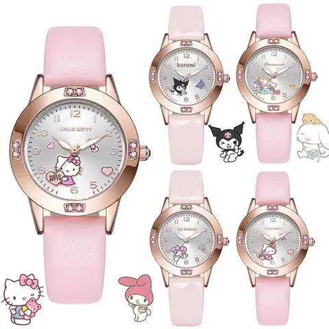 Sanrio Hello Kitty Klocka Kuromi Cinnamoroll Kawaii Quartz Casual Mode My Melody Armbandsur Dam Flicka Barn Födelsedagspresenter 12 best sales Hello Kitty smartklocka för barn - №12