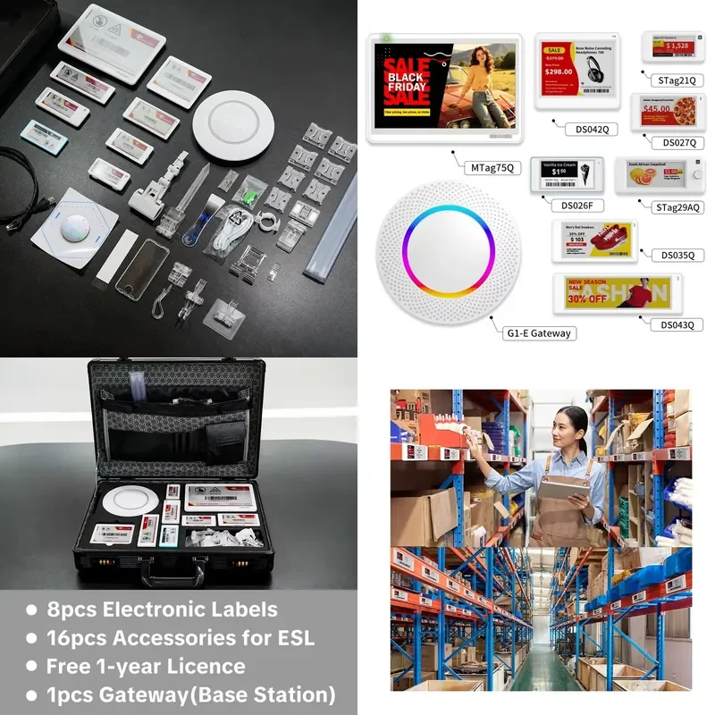 Wireless ESL Demo Kit Eink Electronic Shelf Label BLE 5.0 Digital Price Tag Safe Software API Integration Shop ERP POS WMS