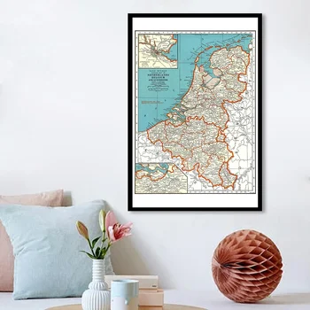 Quadro pintura em tela vintage da bélgica e holanda, 60x90cm, pôster de arte de parede, decoração de casa, material escolar