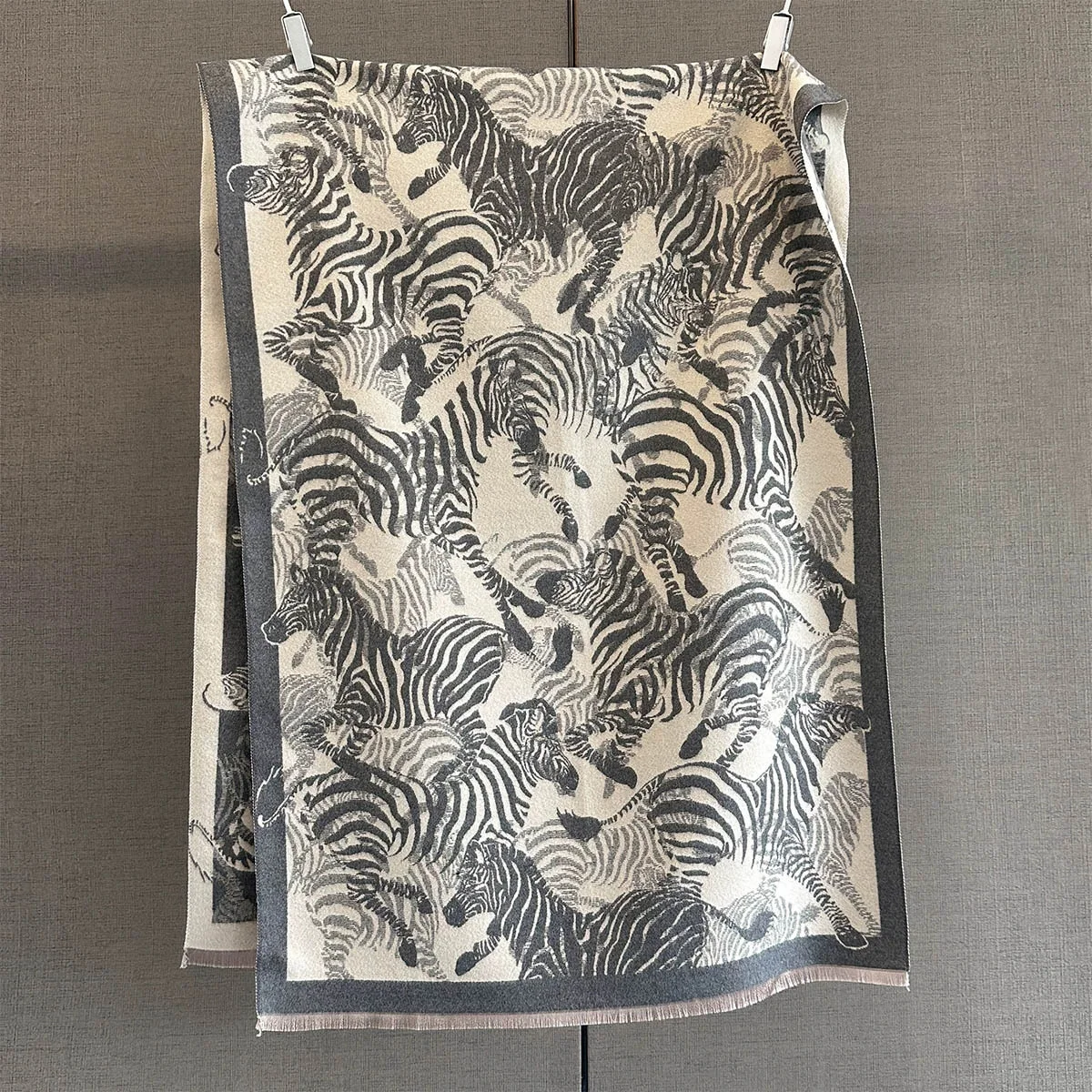 أزياء المرأة الشتاء فو الكشمير وشاح خمر طباعة تصميم شال دافئ التفاف العصرية مثالية لأيام الشتاء الباردة #4