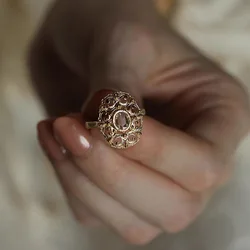 Vintage Crystal Adjustable Ring for Women 2024 New Fashion Finger Joint Ring Party Wedding Jewelry Accessories Anniversary Gift