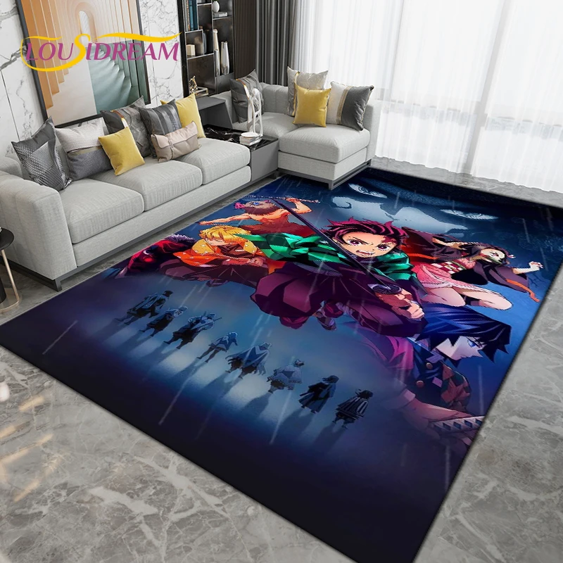 Cartoon Demon Slayer Area Rug Large,Carpet Rug for Living Room Children's Room Decoration,Kids Play Crawl Non-Slip Floor Mat - view 6