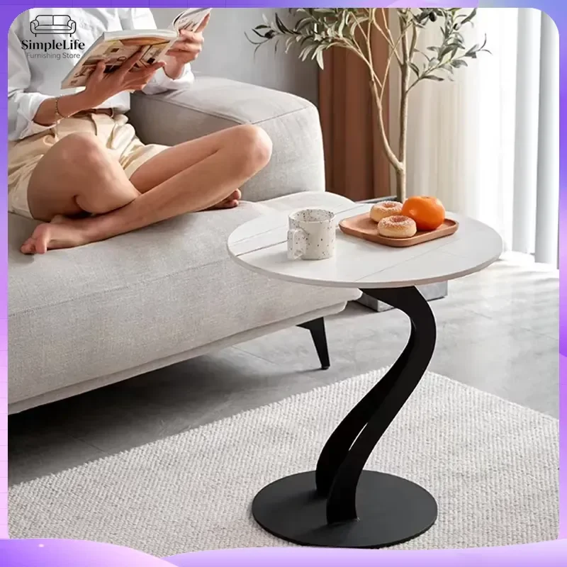 

Modern Round Coffee Table for Living Room Black Irregular Designer Centerpiece Home Furniture Side Table Mesa De Centro Sala