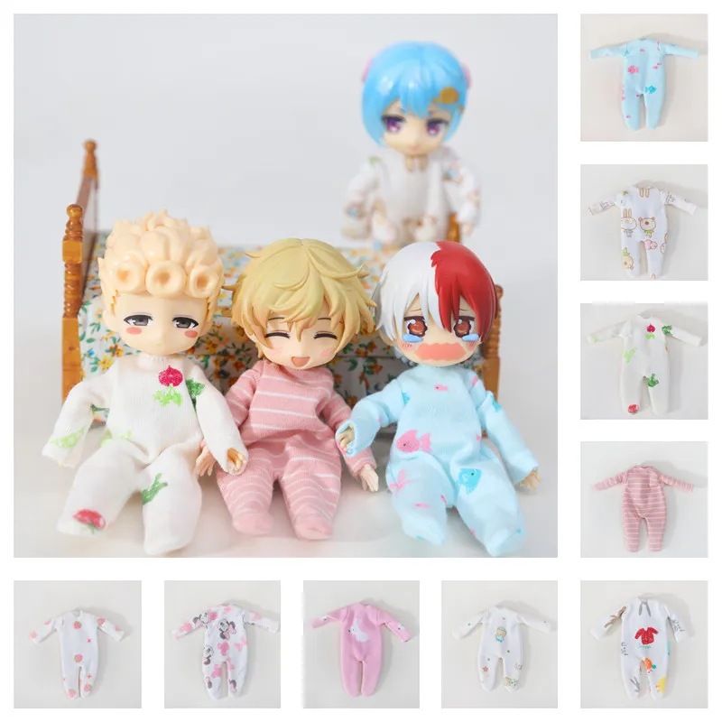 OB11 Doll Clothes Lovely Soft Pajamas With Print For Ob11,Mollys,Obitsu 11,Gsc,Pd9,1/12 Bjd Dolls Clothes Accessories