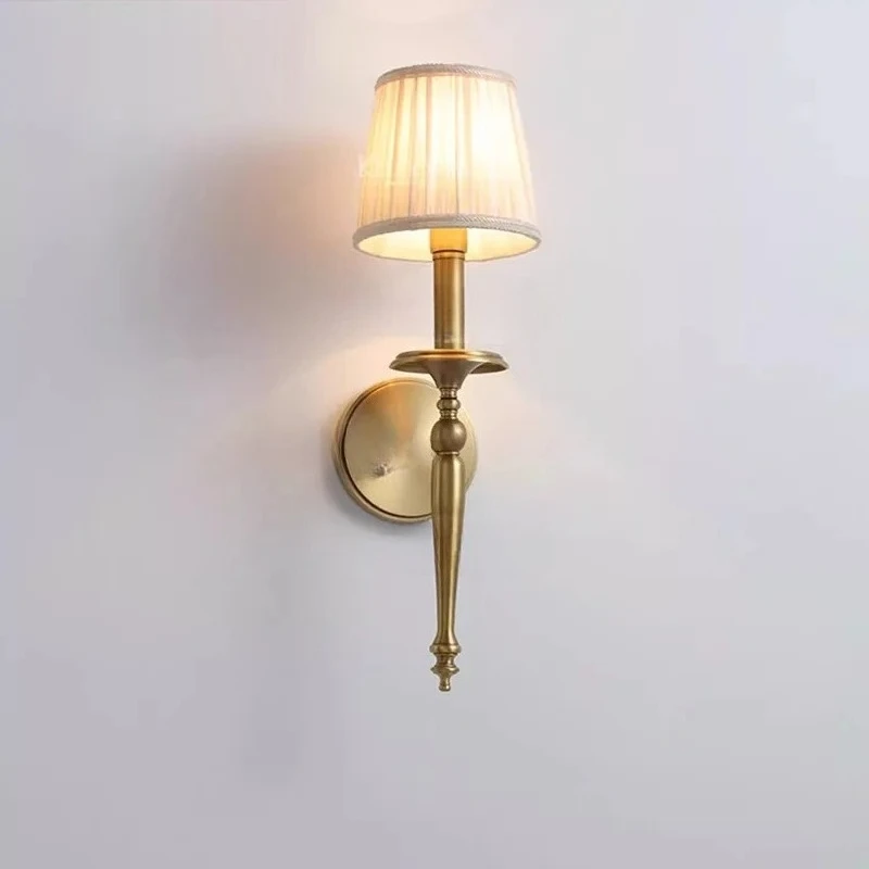 2025 New American Style All-Copper Wall Lamp For Entryway, Corridor, Bedroom Lighting, French Minimalist Hallway TV Background W