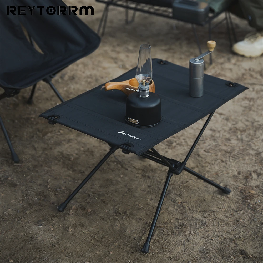 REYTORRM Outdoor Camping Tent Portable Aluminium Stand Fabric Folding Table Aluminium Tactical Table Picnic Table Survival Tools