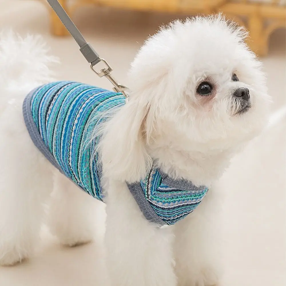 

Сетчатый жилет в радужную полоску для домашних животных, защита от солнца без рукавов, крутая толстовка для собак, дышащая летняя тонкая одежда для домашних животных, товары для домашних животных