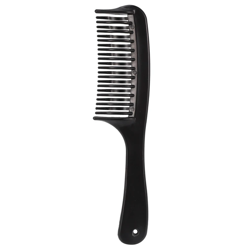 Preto Duplo Row Tooth Detangler, Pente De Cabelo, Shampoo com Alça, Longo Cabelo Encaracolado e Molhado