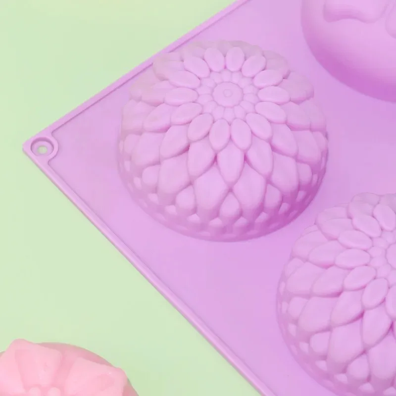 Nuovi crisantemi 3D stampo per sapone fiori stampi in Silicone stampi per candele strumenti per la decorazione di torte di girasole 6 griglie stampo