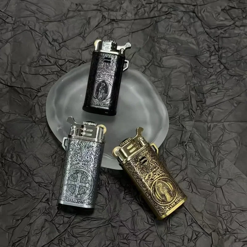 ولاعة عجلة الطحن المباشرة الجديدة من قسطنطين، ولاعة عجلة طحن إبداعية مقاومة للرياح، ملحقات السجائر، هدية للرجال