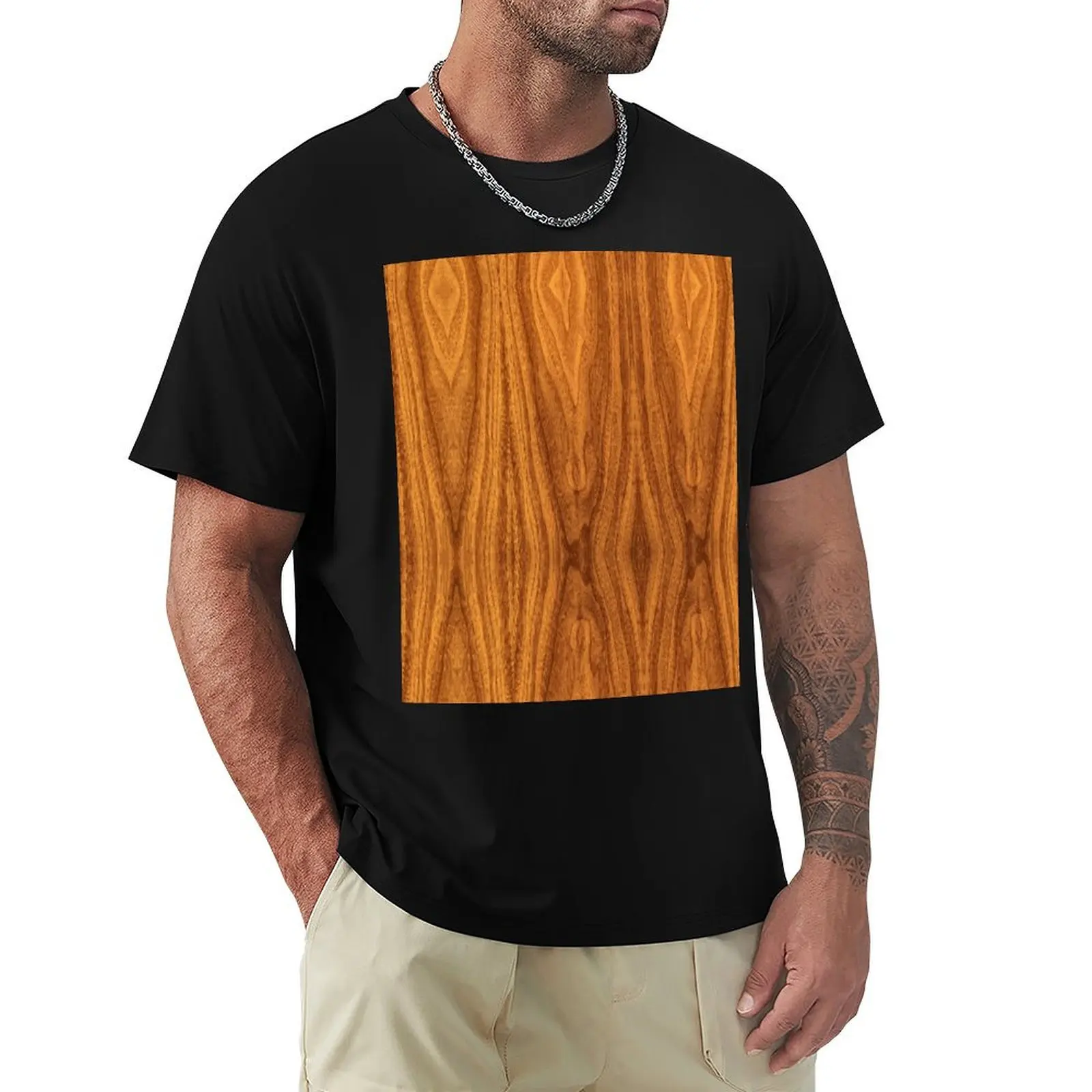 

Teak Wood Digital Texture T-Shirt anime stuff blue lock graphic shirts Men's clothing