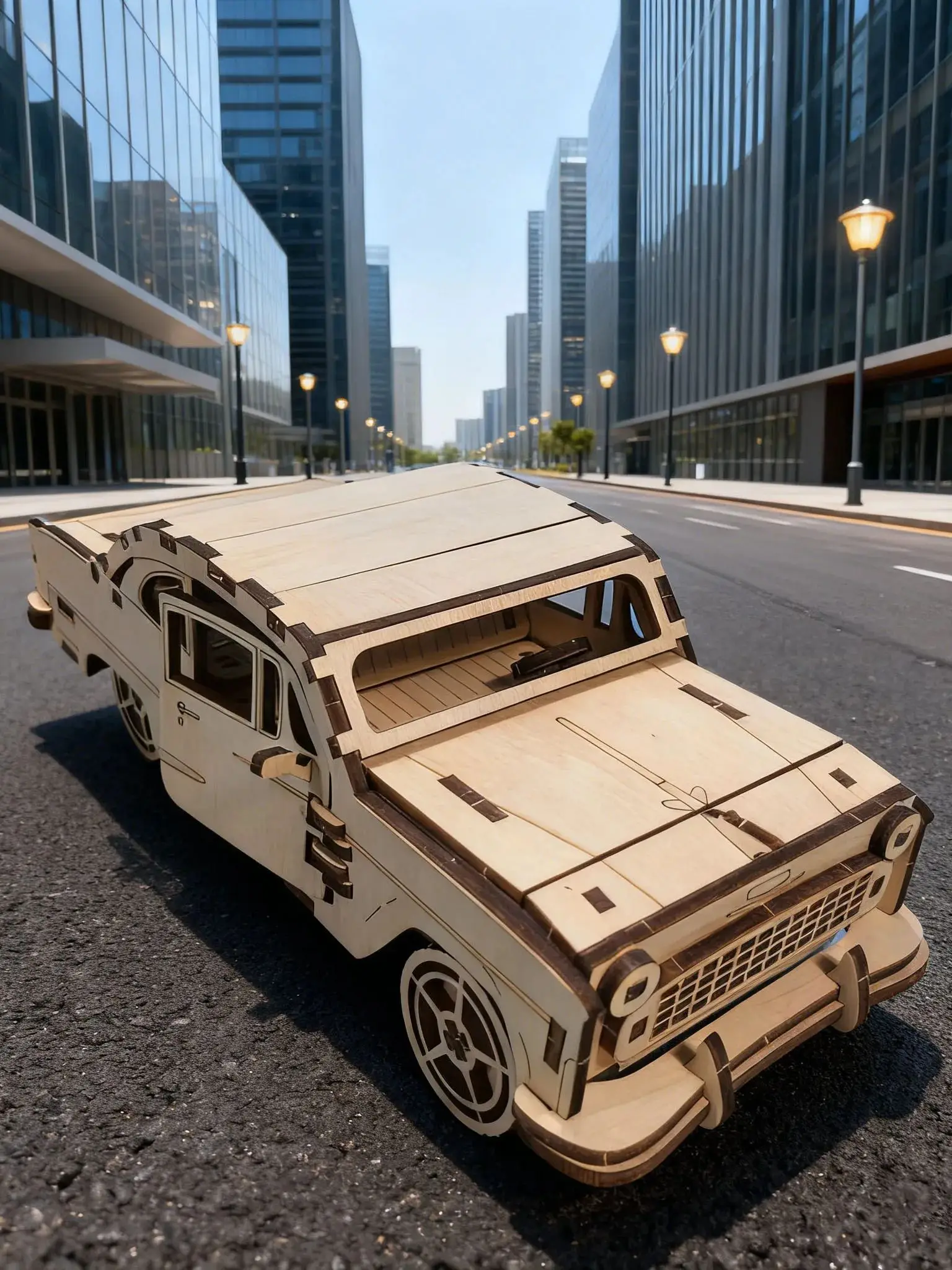 Modèle de puzzle 3D de voiture en bois, kit de bricolage, ensemble de véhicules créatifs, modèle de décoration d'intérieur fabriqué à la main, cadeau festif, améliore la déxtérité manuelle