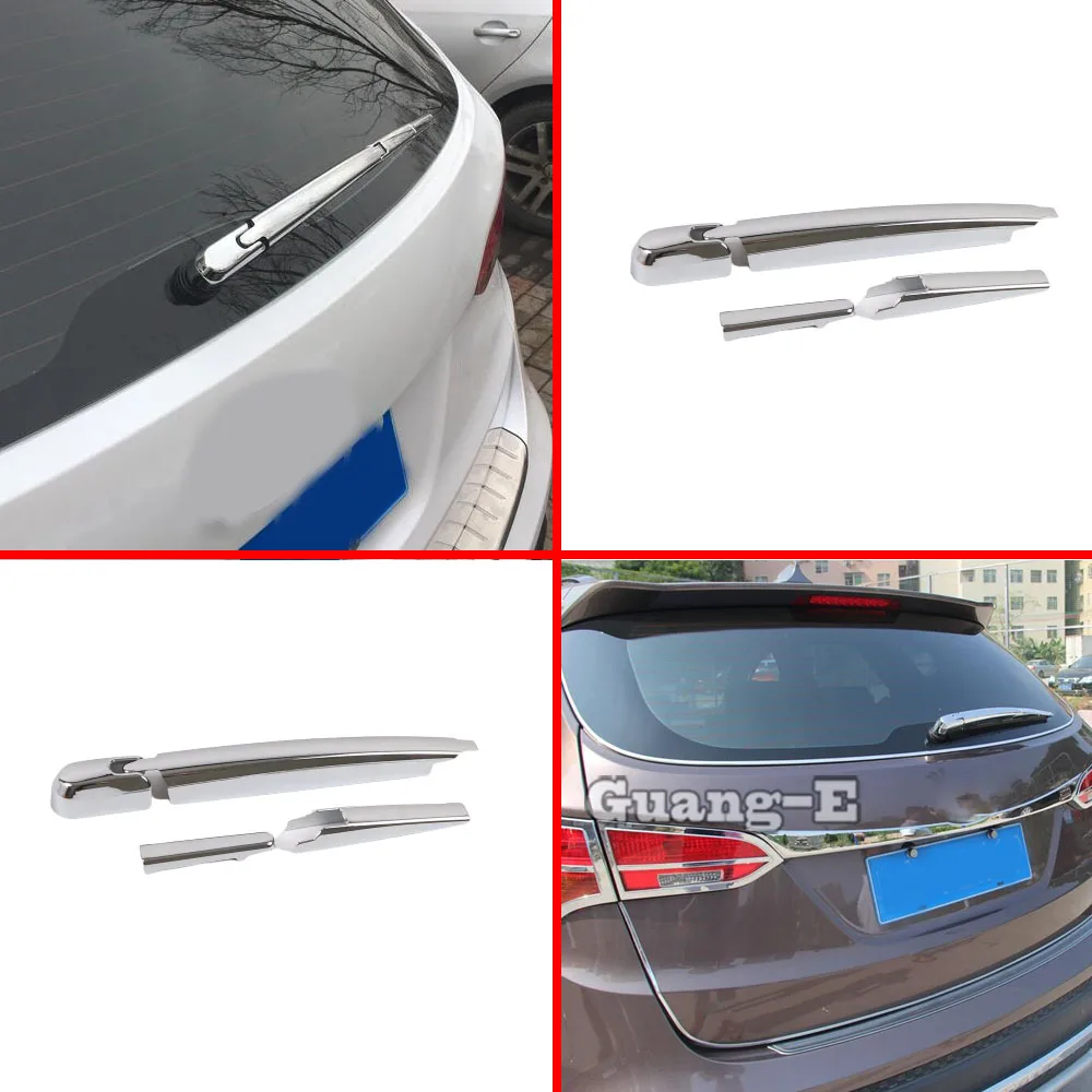 ABS Chrome Rear Back Glass Wiper Wash Nozzle Frame Trim Tail Window Trim For Hyundai IX45 SantaFe 2013 2014 2015 2016 2017 2018