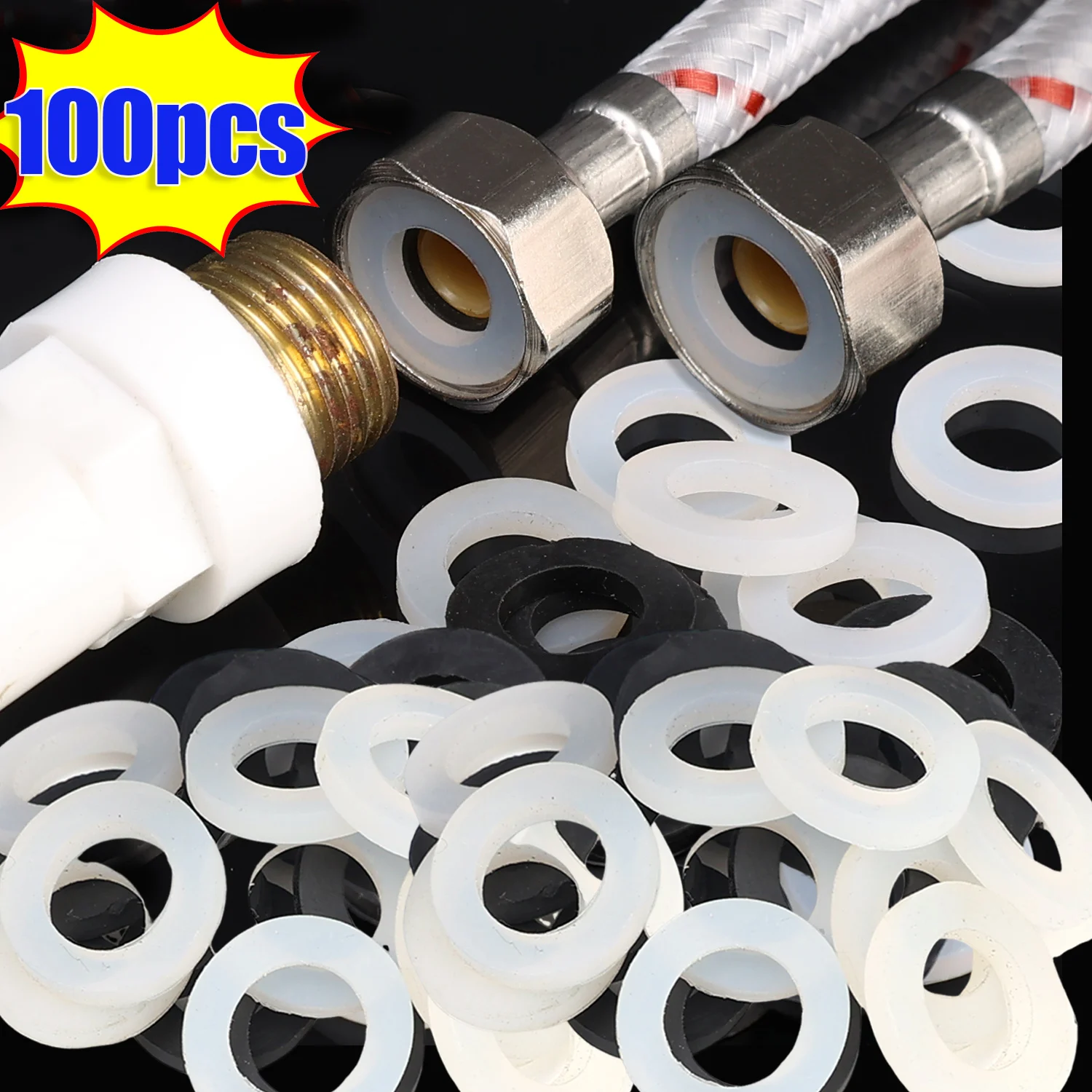 10/100PCS Rubber Gaskets Seal Ring Silicone Faucet Leak-proof Washer Replacement Anti-Dripping Plumbing Pipe Plug Home Fix Tool