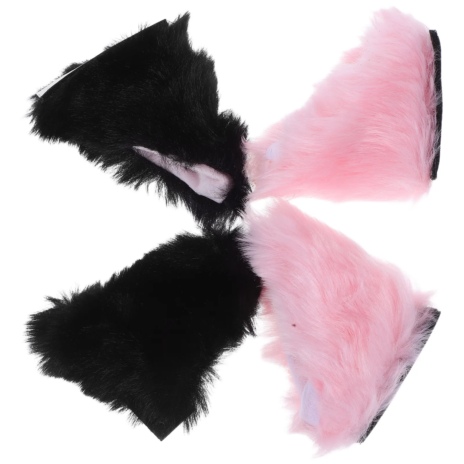 

2Pairs Cat Ears Decoration Soft Kawaii Style for Motorcycle Electric Bike Scooter Ski Riding Cute Headwear