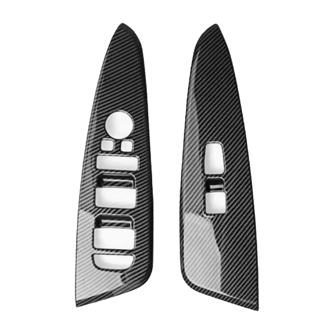 1 Set Car Window Switch Panel Cover Trim ABS Fit for Kia Sportage NQ5 2021-2024 LHD Black Carbon Fiber Texture