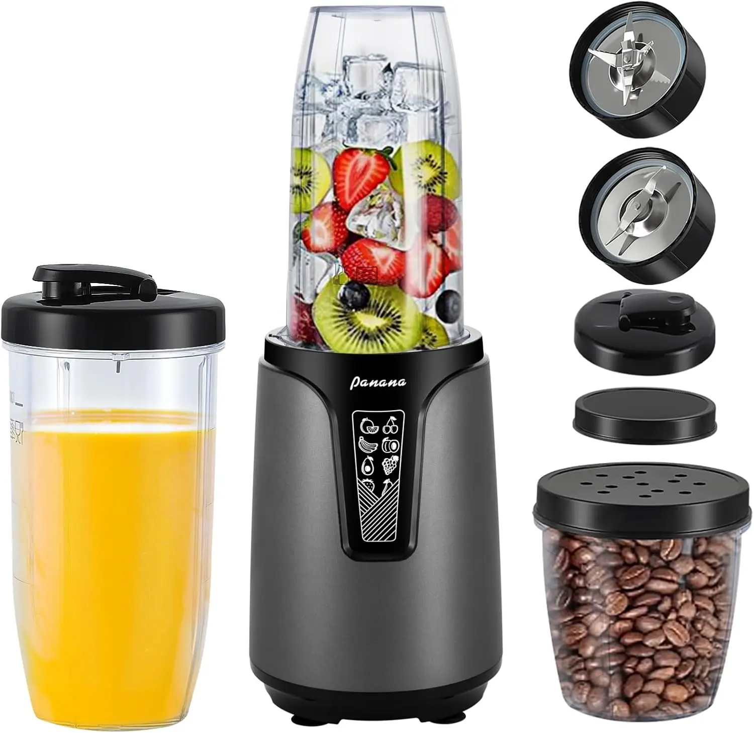 

Blender For Smoothies, 850W Portable Personal Blender And Grinder Combo With 2X20Oz Portable Smoothie Cups With To-Go Lids