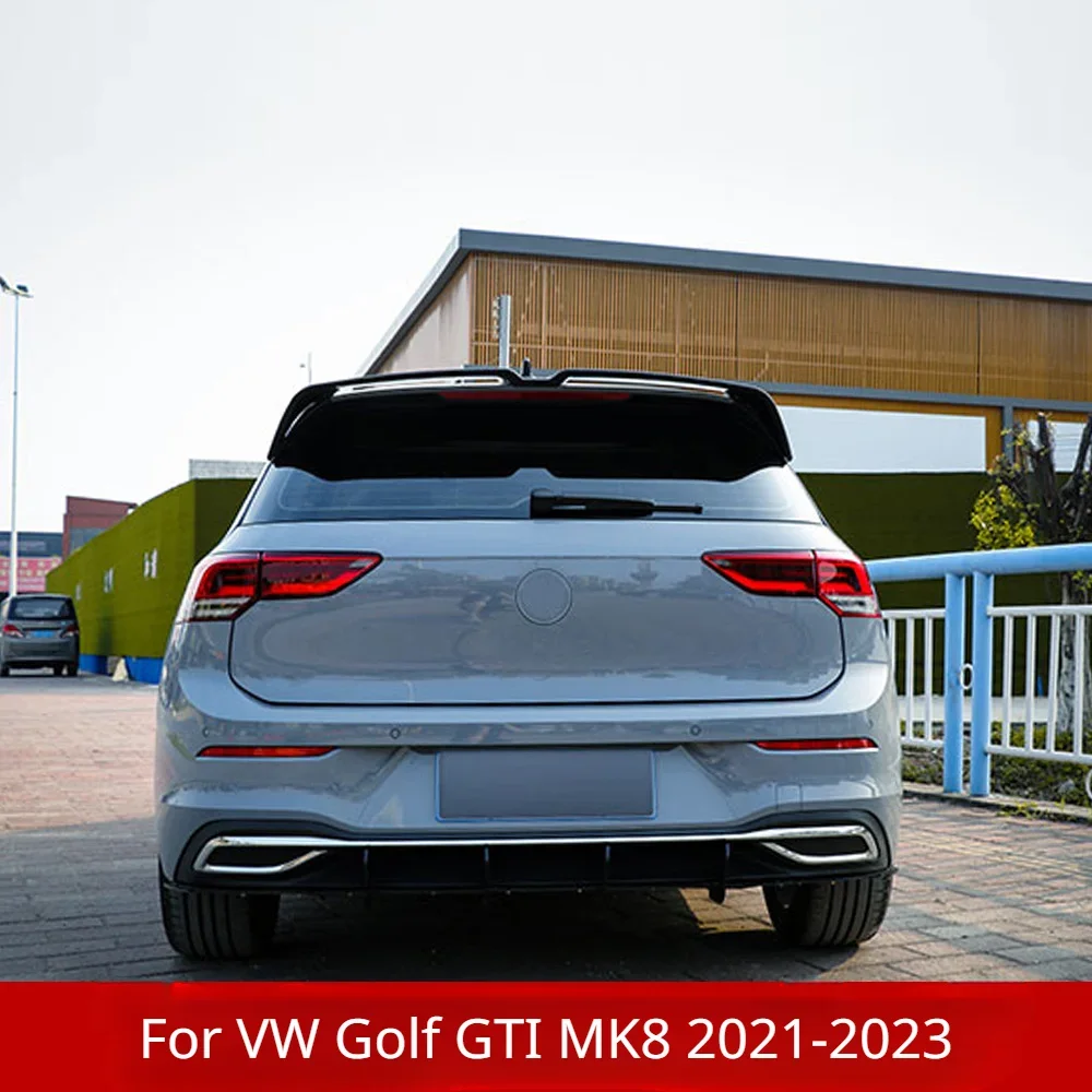 

For VW GOLF 8 MK8 GTI 2020-2023 Rear Roof Spoiler Wing Carbon Fiber Look/Gloss Black Tail Gate Window Trunk Splitter Lip
