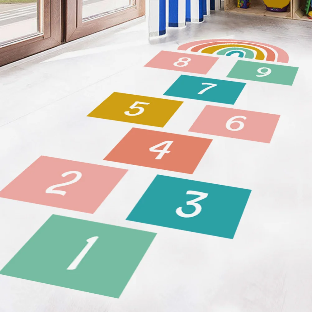 1Set Colorful Cartoon Number Floor Decals Removable Self-Adhesive Nursery Decorations Game Stickers for Bedroom Playroom Home