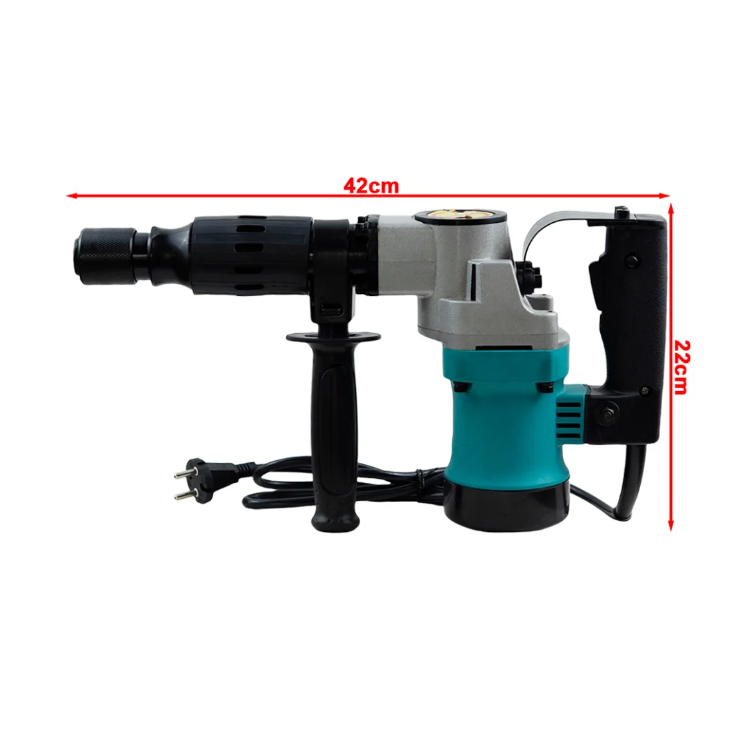 1200W Electric Hammer Drill Heavy Duty Rotary Drill Swivel Demolition Hammer 1500RPM Industrial Grade Concrete Demolition Hammer