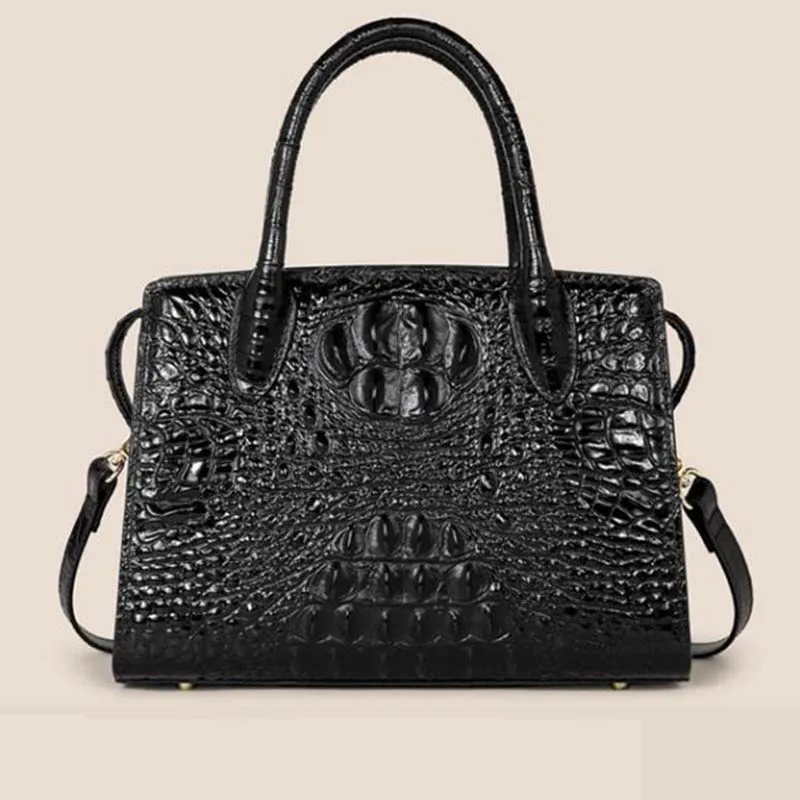 

Women's Handbag Free Delivery 2023 Fashion Crocodile Pattern Women's Bag Genuine Leather Shoulder Bag Luxury Brand Women's Bag